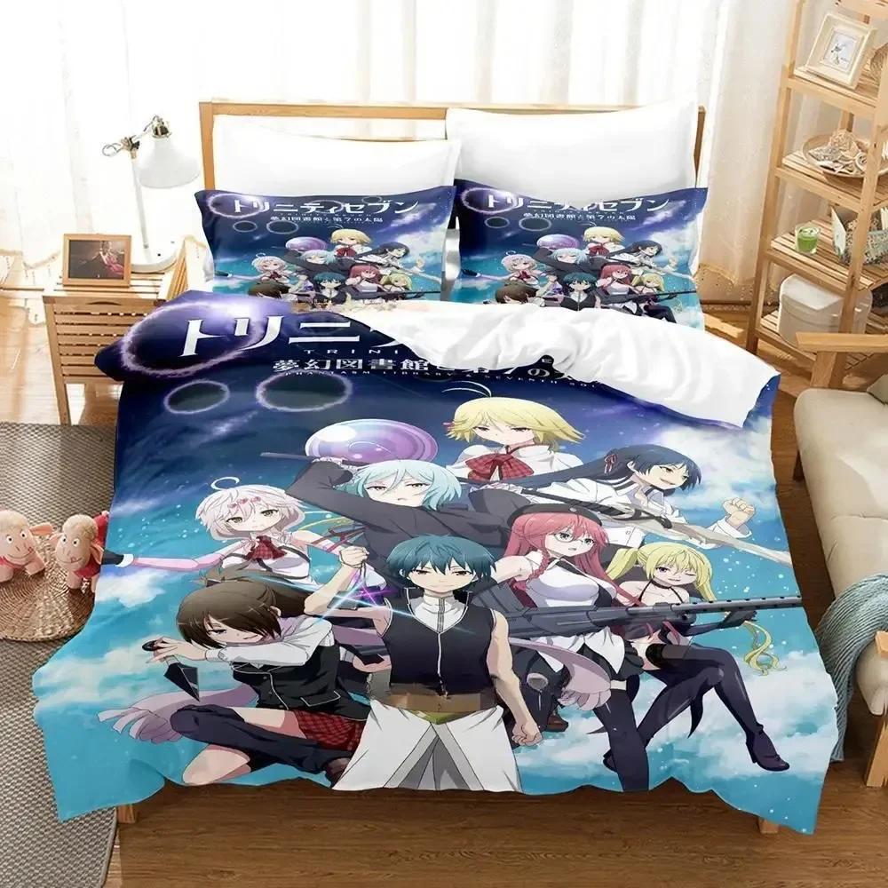 Trinity Seven Beding Set Single Twin Printed Bed Linen Set With Pilowcase Bed Soft Duvet Cover Soft Single Double Quen Super King-Sized Dimensionsd