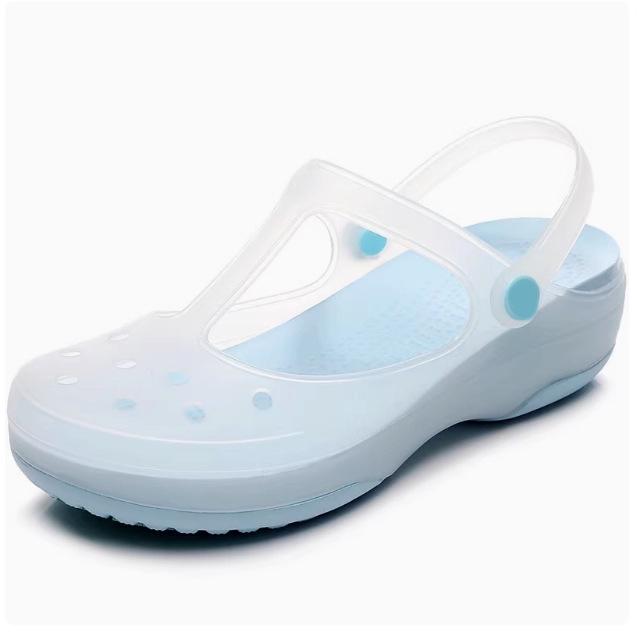 Women's Summer Non-Slip Jelly Sandals – Closed Toe, Thick Sole, Soft Beach Shoes