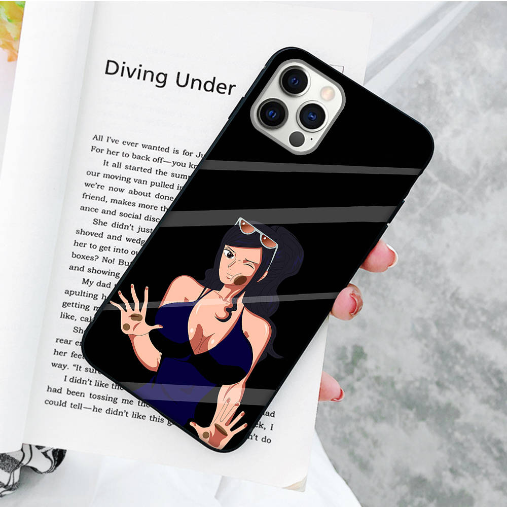 JW77 One Piece Nami Robin Black Soft Case for OPPO Reno 8 6 5 4 Pro Plus Find X3 A17 A3 A31 A38 A40 A53 A54 A55 A74 A76 A78 A77 A80 A94 A95 A96 Lite