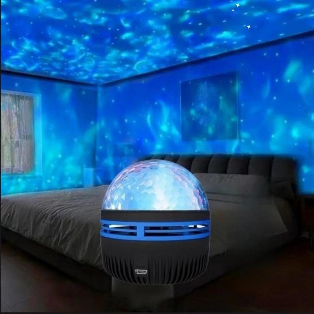 Aurora Sternenwirbel Rotierender Nachtprojektor: Sternenhimmel & Wasserwellen Atmosphärenlicht