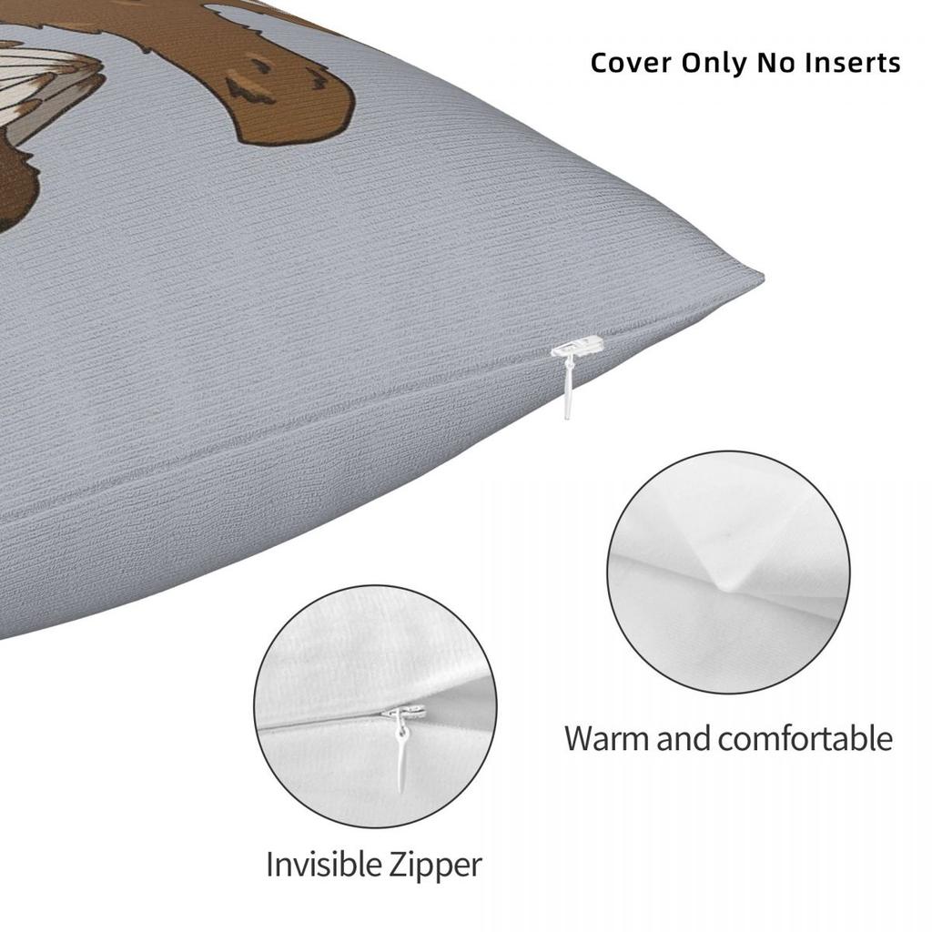 Emotional Support Owlbear Square Pillowcase Polyester Linen Velvet Printed Zip Decor Throw Pillow Case Sofa Seater Cushion Cover