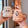 Cute Cute Bear Mug Birthday Gift for Girl Girlfriend Ceramic Cup with Lid Spoon Gift Box