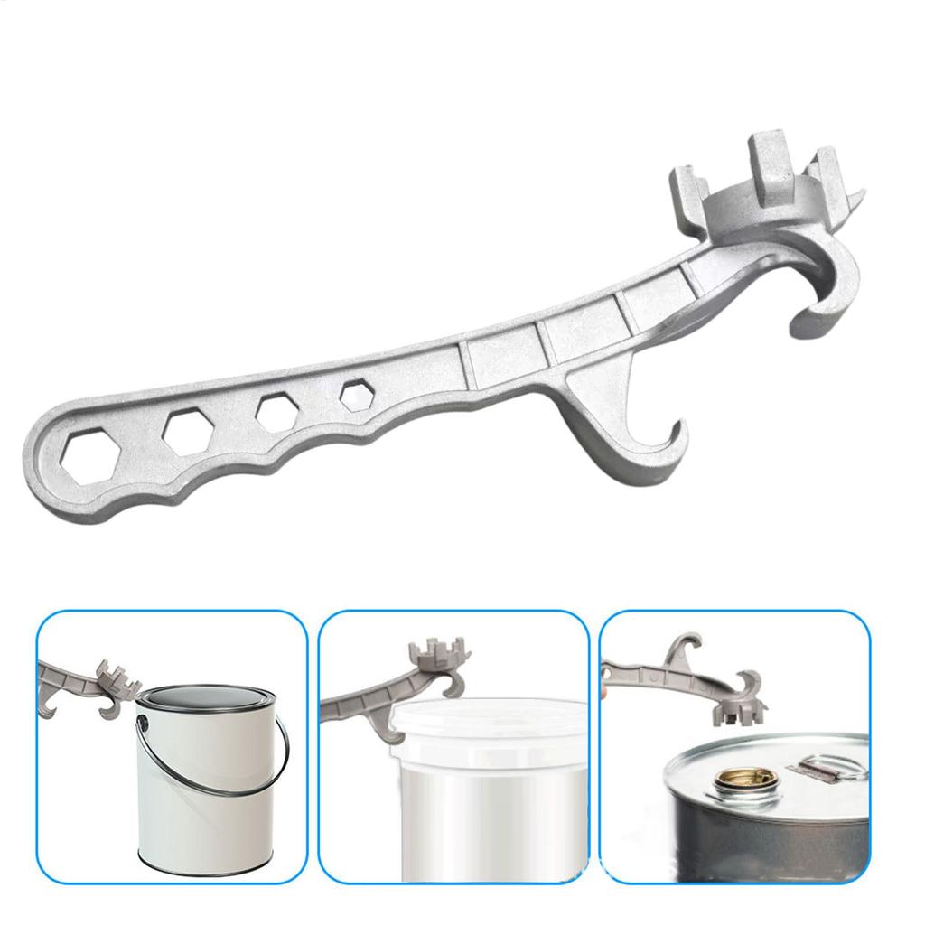 Multifunctional Bucket Opener Tool Ergonomic Pail Lid Wrench & Can Opener for Home Industrial Use, Heavy-Duty Metal Lid Remover