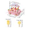 Wooden Ice Cream Cart Playset with Food Accessories for Kids Aged 3-8