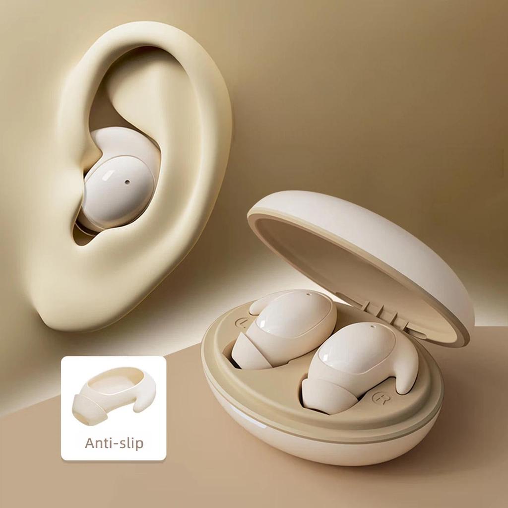 Holy serpent Ultra-Thin Sleep Bluetooth Headphones, Noise-Cancelling, Soundproof Earplugs, Beige