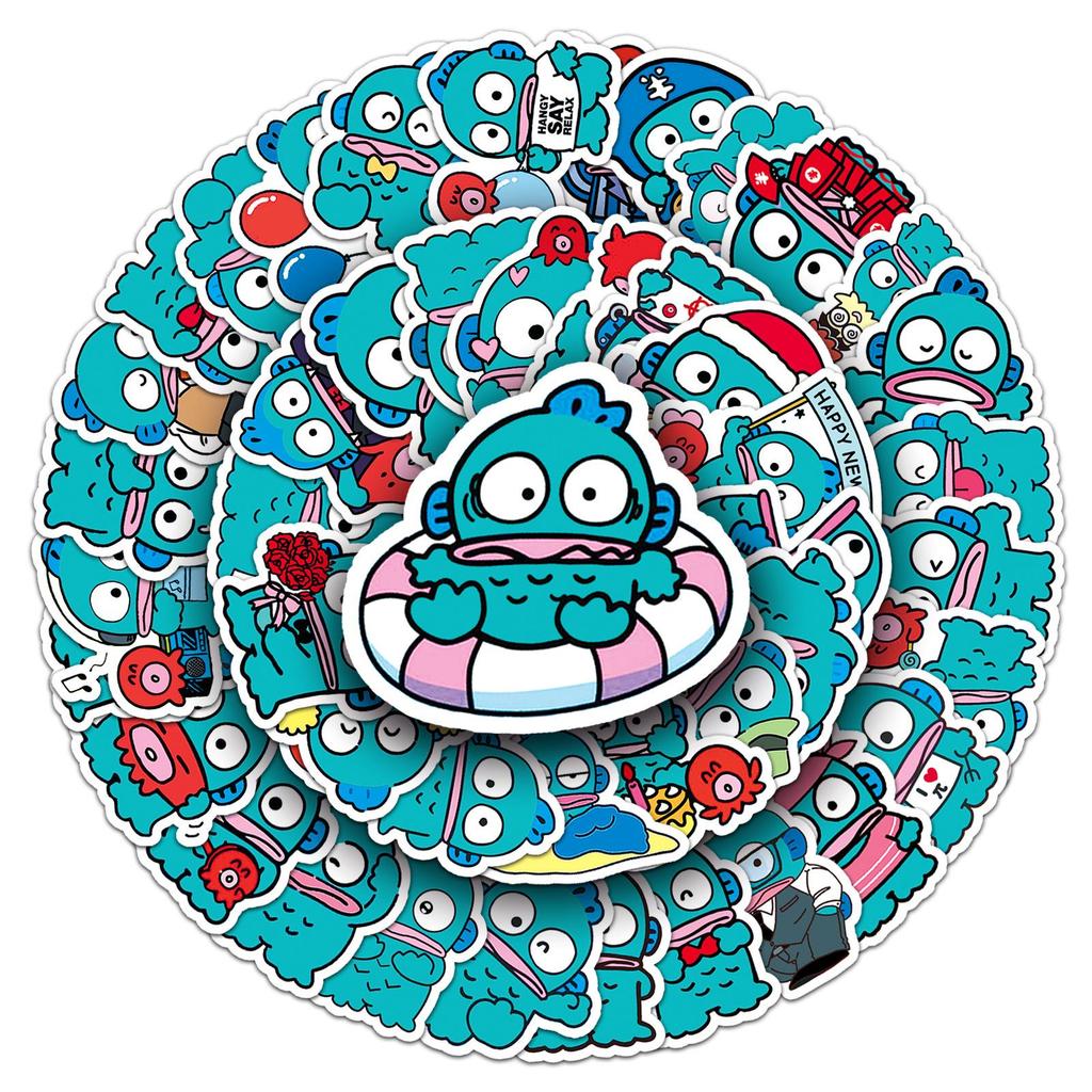 50-Pack Mermaid Cartoon Fish Stickers for Decor - Water Cup, Luggage, Phone Case