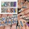 Stripe Pattern Nail Foils Leopard Print Nail Decals Fashion Nail Stickers Nail Decoration