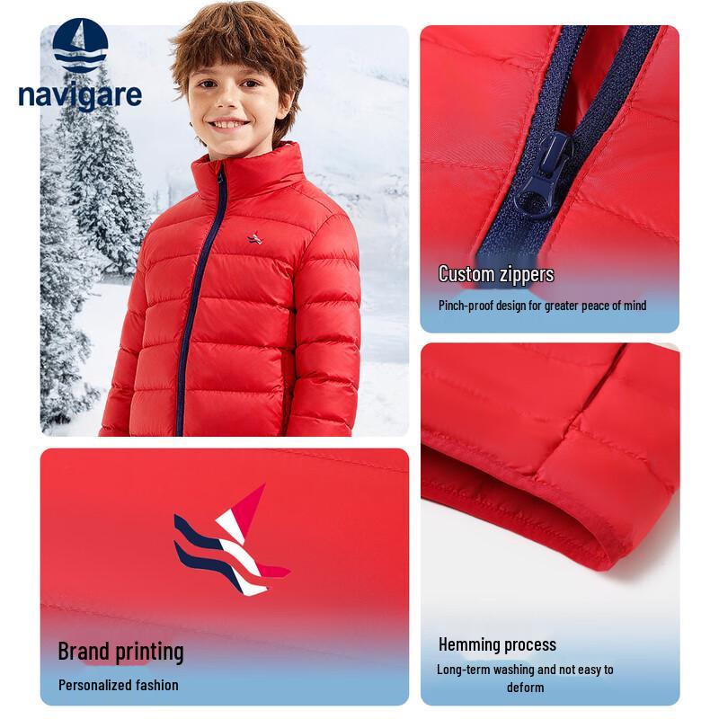 Navigare Kids' Dazzling Striped Thickened Winter Down Jacket