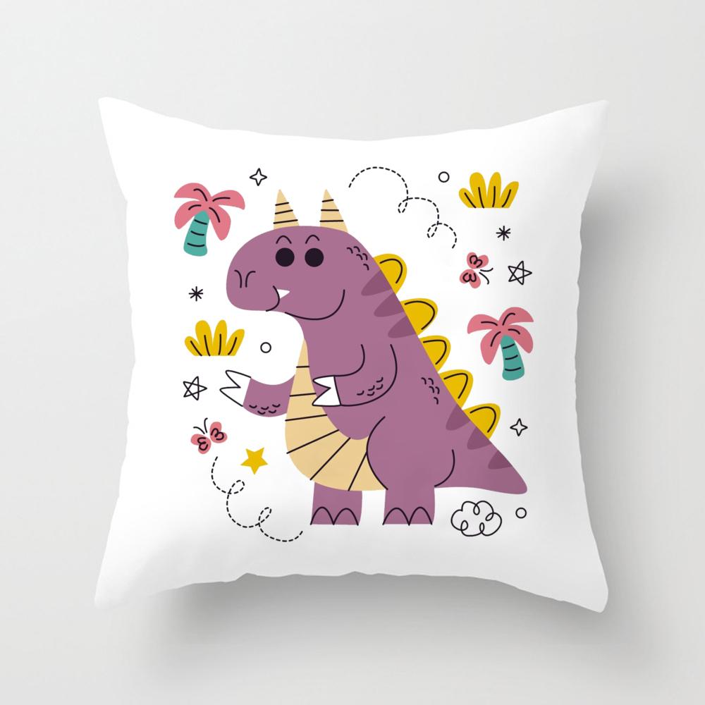 Dinosaur Pillow Case Cushion Cover for Children Room Soft Pillowcase Bedroom Party Decoration Housewarming Birthday Gifts