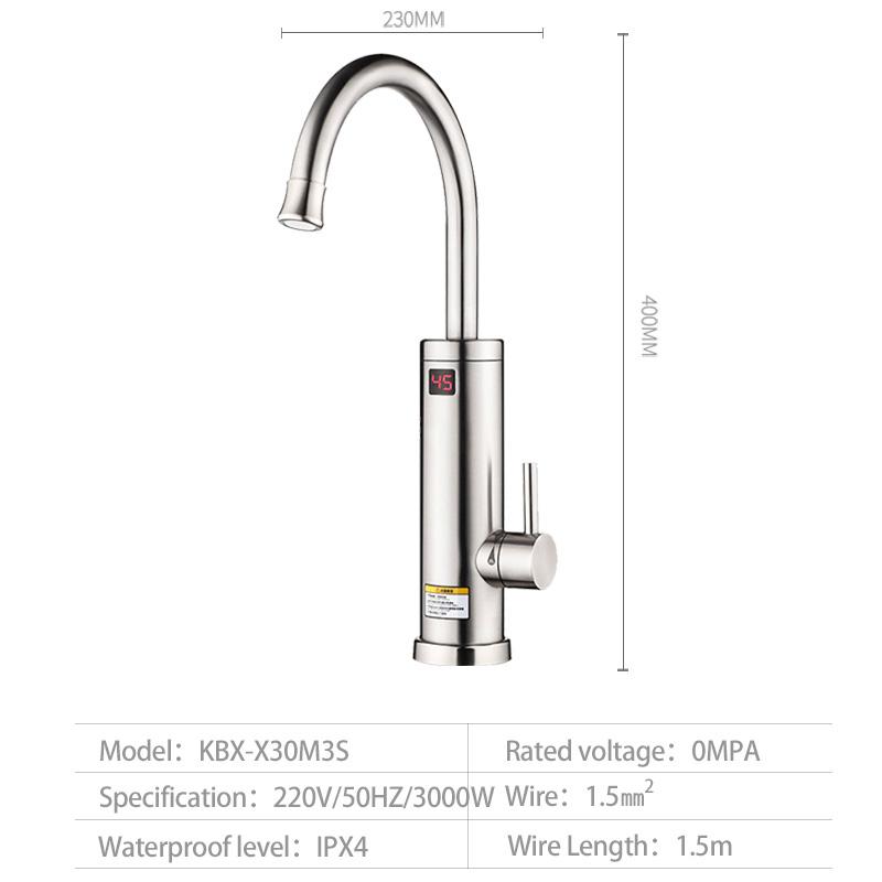 Grifo calentador de agua instantáneo Kbxstart con rotación de 360 grados, grifo de cocina 2018 con pantalla LED y protección contra sobrecalentamiento configurable.