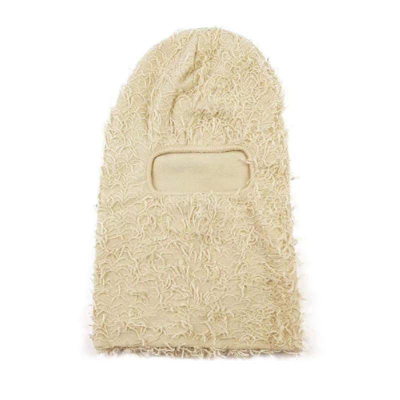 Hip Hop Sturmhaube Distressed Strickmützen Ganzgesichts-Skimaske Damen Outdoor Camouflage Fuzzy Ski-Sturmhaube Mützen Hut