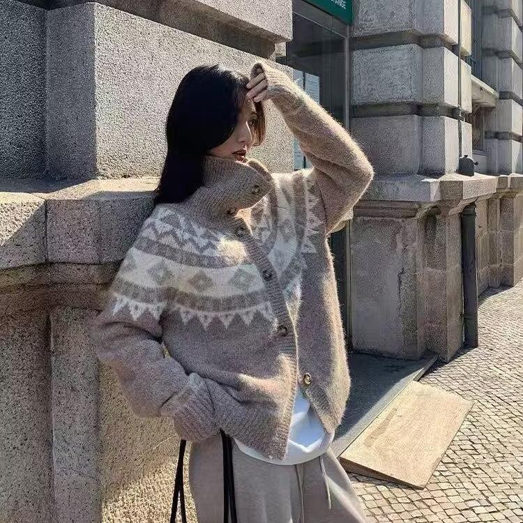 2026 European-American Retro Fair Isle Women's Cardigan - New Fashion Commuter Knit