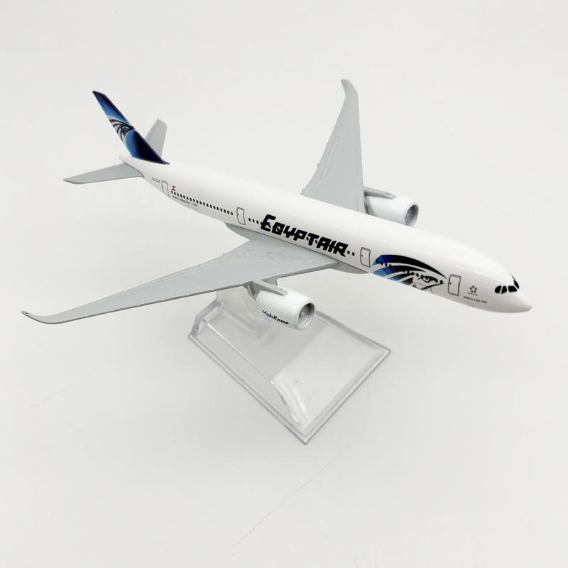 Aircraft 16cm Model 1/400 Scale Egypt Airways Airplane Alloy Metal 350 Miniature Plane Model Aviation Christmas Gift