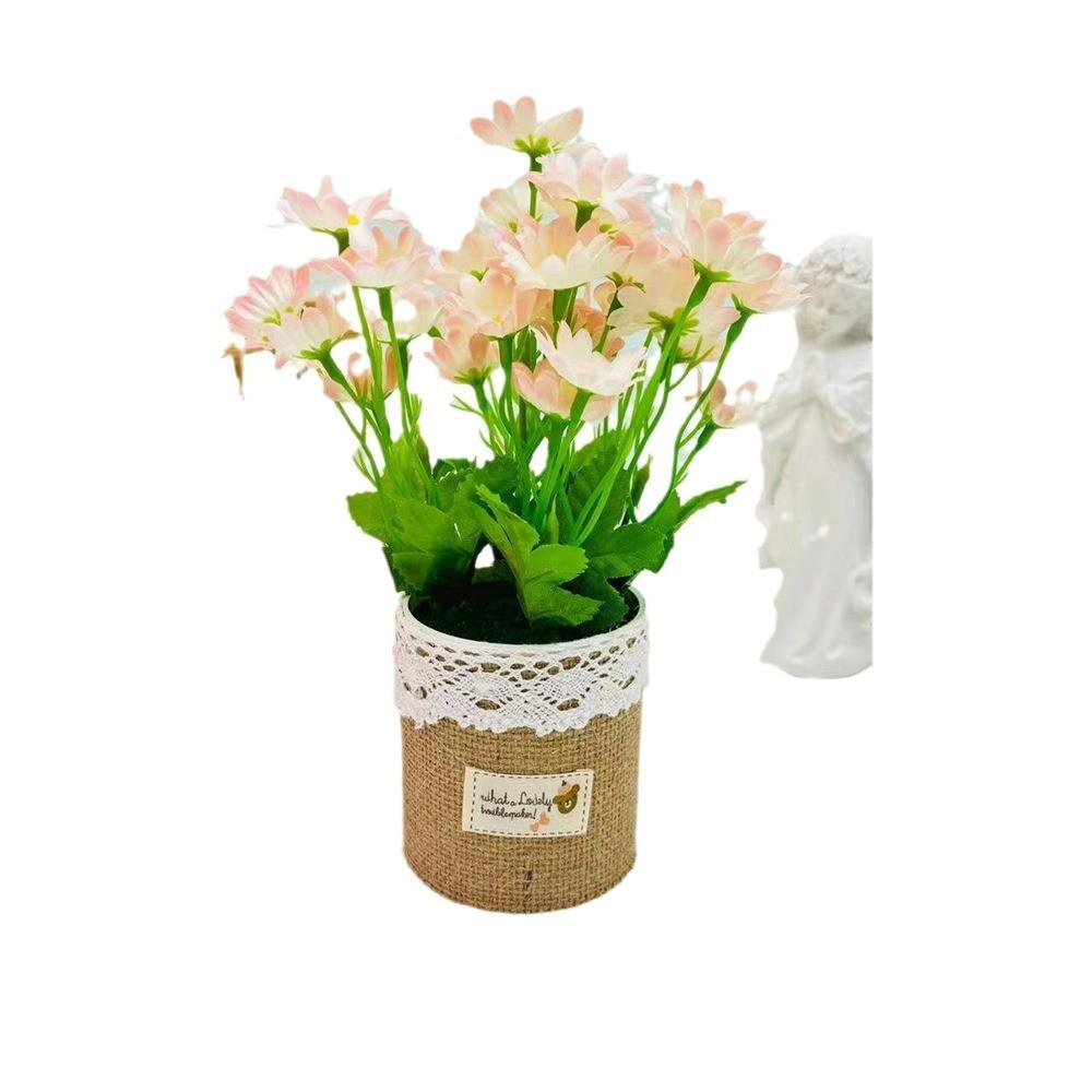 Wild Chrysanthemum Flower Pot Simulated Green Plant Potted Plant For Home Office
