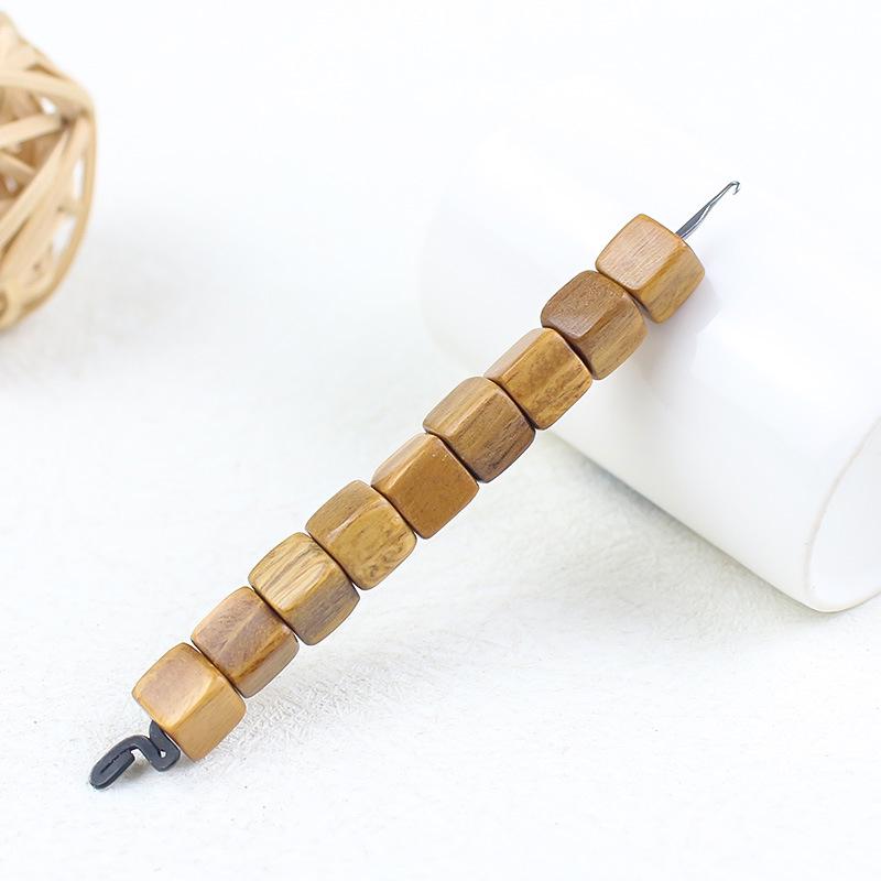 Green Sandalwood Square Beads 6-7MM DIY Buddhist Bracelet Accessories, Pre-drilled Loose Beads.