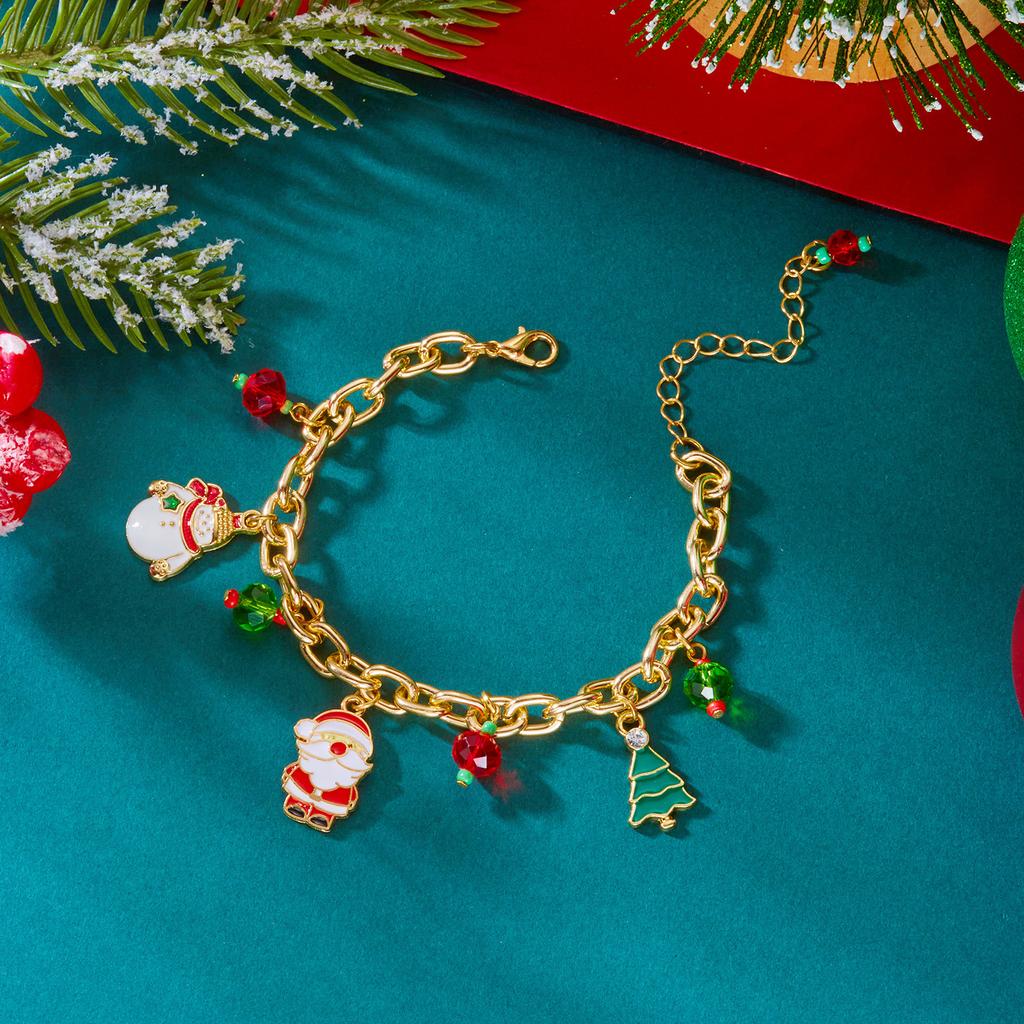 1 Stück Weihnachten Niedliches Armband Weihnachts-Elemente Anhänger Armband Weihnachtsmann Hand Schmuckstück Festliches Festival