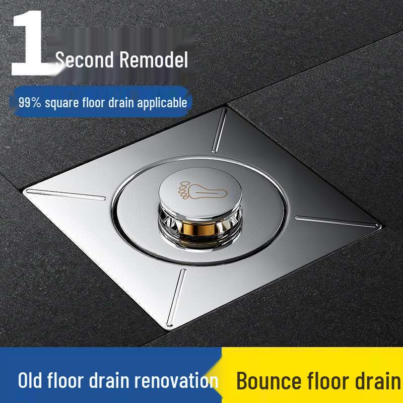 304 Stainless Steel Press-Type Deodorant Floor Drain Renovator for Bathrooms