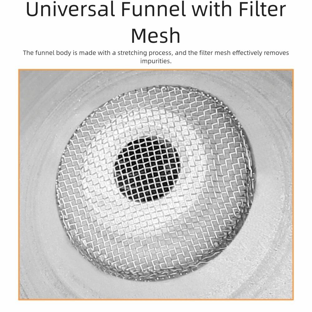 Filter Screen Metal Funnel Flexible Widely Mouth Refueling Funnel  Liquid Fluids