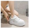 Women's White Spring/Summer 2025 Platform Sneakers - Thick-Soled, Height-Increasing, Petite-Friendly Casual Shoes