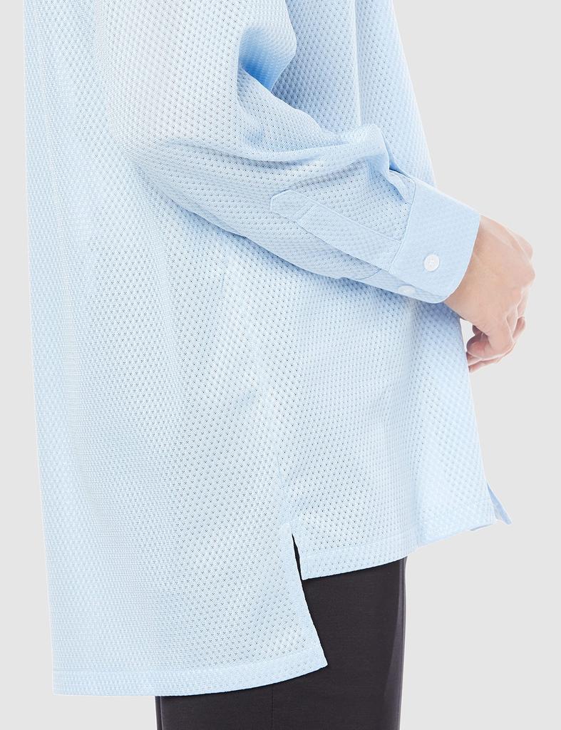 SSK Referee Long Sleeve Mesh Powder Size UPW015 Shirt, Blue, L,