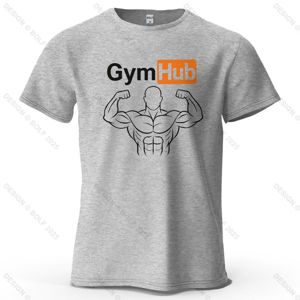 Gymhub Minimalist Printed Casual Short Sleeved New Personalized Mens And Womens Soft And Skin Friendly Fashionable Tshirt