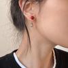 Ankela Red Wine Gourd Earrings: Versatile Chinese Style Skin-Brightening Studs for Autumn/Winter, New Year, and Spring Festival.