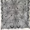 Rectangular Polyester Lace Tablecloth Black Spider Web Table Topper 48x96 inch