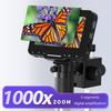 LCD Digital Microscope 4.3Inch Screen 720P Video Recorder 1-1000X Magnification Zoom Coin Microscope Magnifier PC View