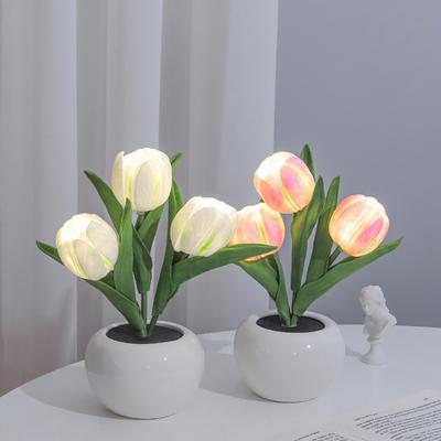 Led Simulation Tulpe Nachtlicht Gefälschte Blume Tisch Lampe Ornamente Für Home Wohnzimmer Desktop Decor