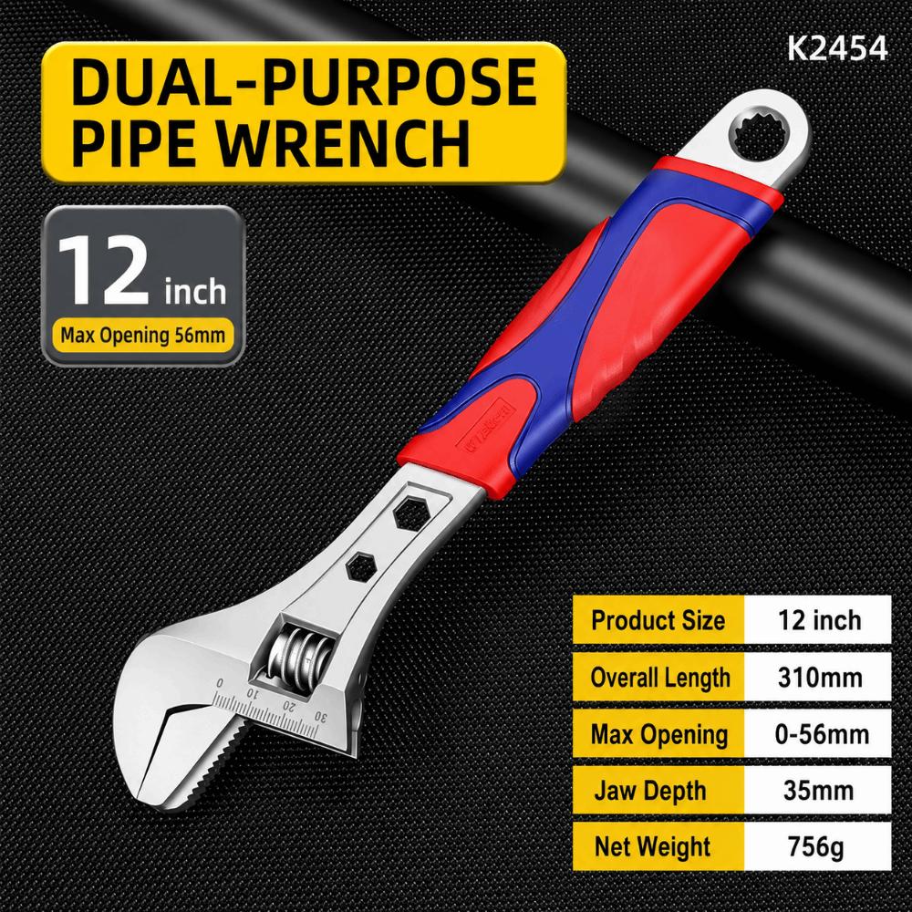 Anti Slip Surface Adjust Spanner Wide Jaw Pipe Hand Gear Wrench Tool  Auto Maintain