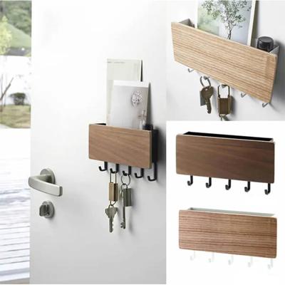 Appendiabiti da parete in bambù, porta chiavi, organizer da parete, ganci rettangolari, ganci appendiabiti, decorazione per la casa