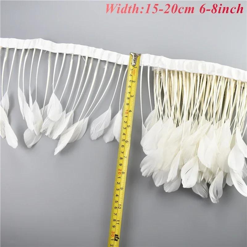 1Meters Black White Feathers for Needlework Ribbon Tape Fringe Feather Trim Pheasant Turkey Ostrich Goose Marabou Sewing Clothes