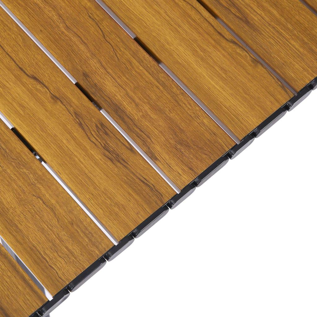 Portable Aluminum Alloy Folding Camping Table with Wood Grain Roll-up Design