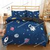 Cartoon Astronaut Outer Space Bedding Set Teens Boys Home Piece Duvet Cover Set Pillowcase Single Twin King Quilt Cover Set