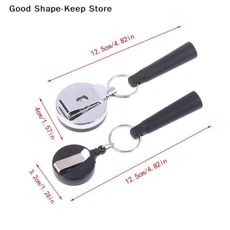 Daily Retractable Pen Cap Pull Keychain Holder Reel Carpenter Pencils Anti Lost Rope Camping Heavy Duty Key Ring Chain Belt Clip