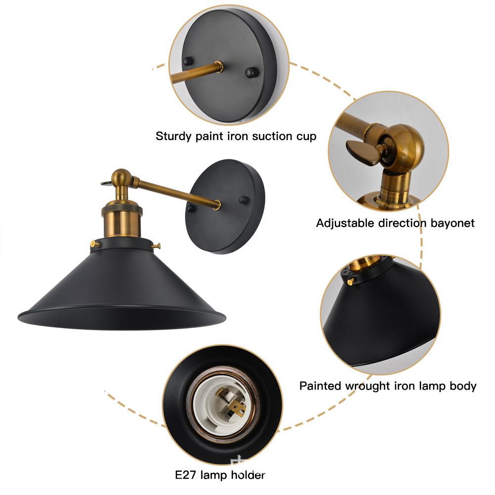 Wall Vintage Sconce Adjustable Brass Ceiling Light Fixture E27 Industrial Wall Lamp for Loft Restaurant Bar Hotel Cafe Bedroom