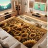 Floral Garden Theme Soft Crystal Velvet Rug Custom Name & Text Print Non Slip Floor Rug for Bedroom Living Room