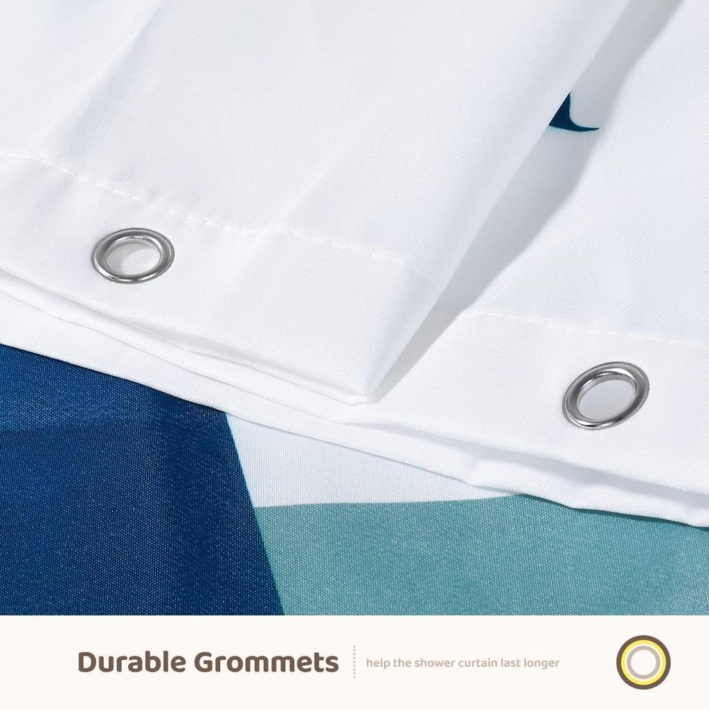 Xxuan Home 72 X 72 Fabric Shower Curtain for Bathroom, Nautical Coastal Waterproof Shower Curtain with Hooks, Sailboats