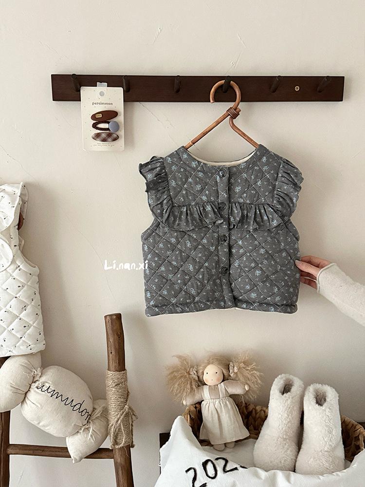 88330 Autumn/Winter Quilted Cotton Vest for Kids - New 2025 Warm Sleeveless Jacket for Boys & Girls