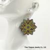 Cross-Border Christmas Snowflake Earrings: Hollow Wooden Double-Layer Leather Hooks