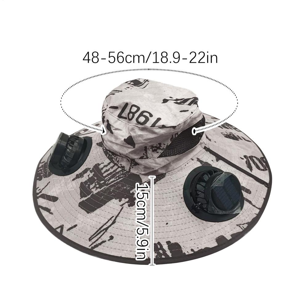 

Solar Charging Fisherman Hat with Fan for Outdoor Camping Fishing Hiking Sun Protection Portable Solar Cap Sunshade Hat