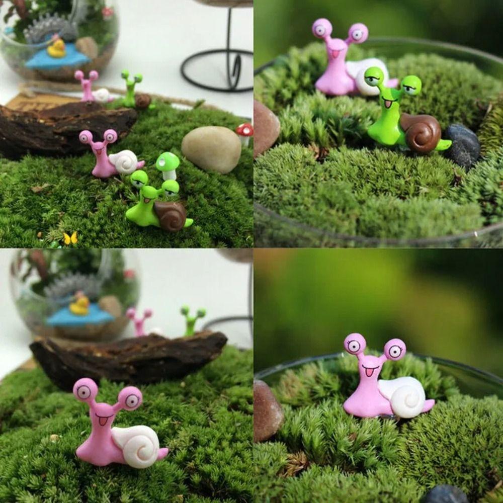 Miniaturas de Arte Figuras Modelo de Animal de Dibujos Animados Artesanía Escultura de Caracol Jardín