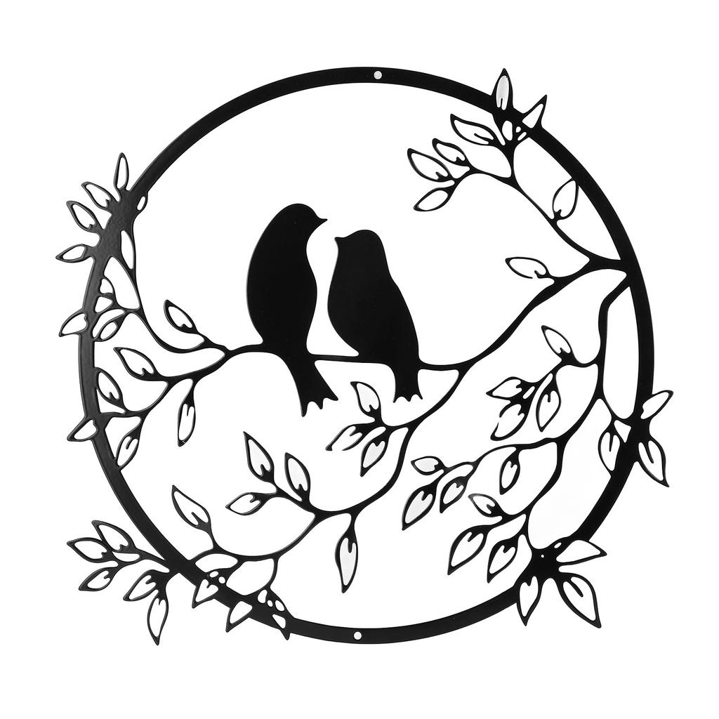 Bird On Tree Wall Decor 33CM Exquisite Metal Wall Art Sculpture for Living Room Bar Restaurant