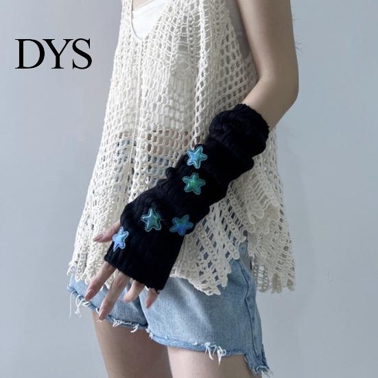 Lolita-Stil Armstulpen Sternenstrick-Stulpen, Fingerlose Handschuhe für Damen Mädchen, Gothic-gestreifte Häkel-Ärmel, Cosplay-Kostüm und Tägliche Kleidung