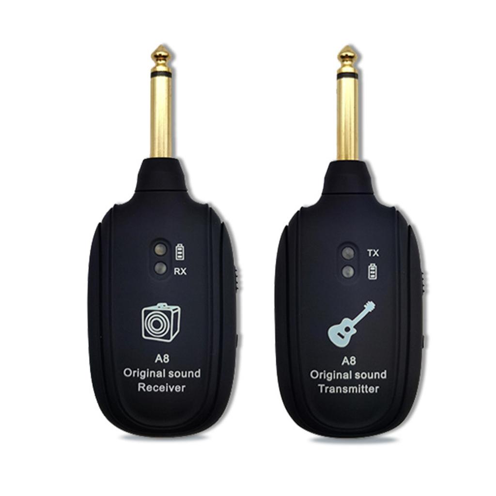A8 UHF Guitar Wireless System Transmitter Receiver Built-in Rechargeable Wireless Guitar Transmitter For Electric Guitar Bass