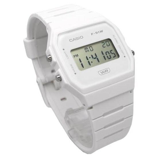CASIO Digital Unisex Wristwatch Cheap F-91WB-7A No Makeup Box Simple Packaging Biomass Plastic Band White