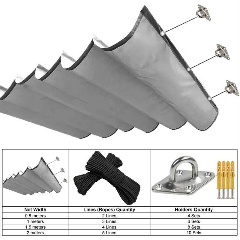 50cm Wave Length Waterproof Sunshade Net Home Pergolas Telescopic Awning Pergolas Sunproof Retractable Wave Sliding Canopy
