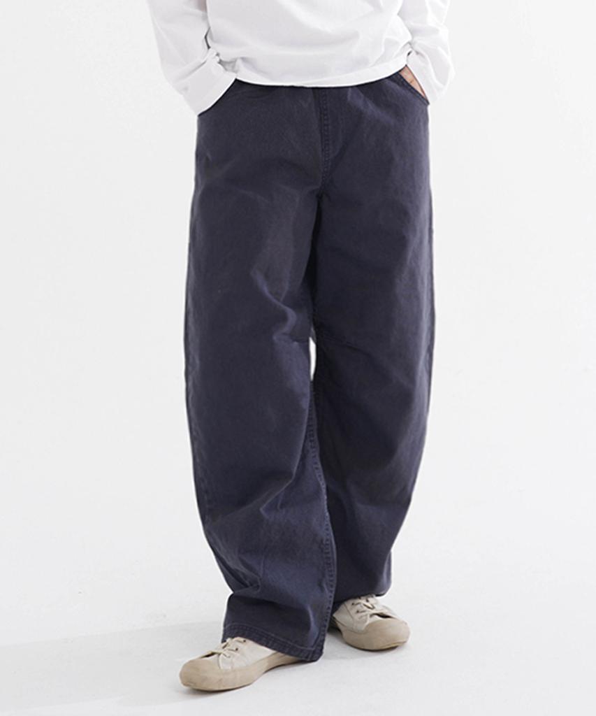 WV PROJECT Torqued Barrel Washed Pants Navy Islp7854