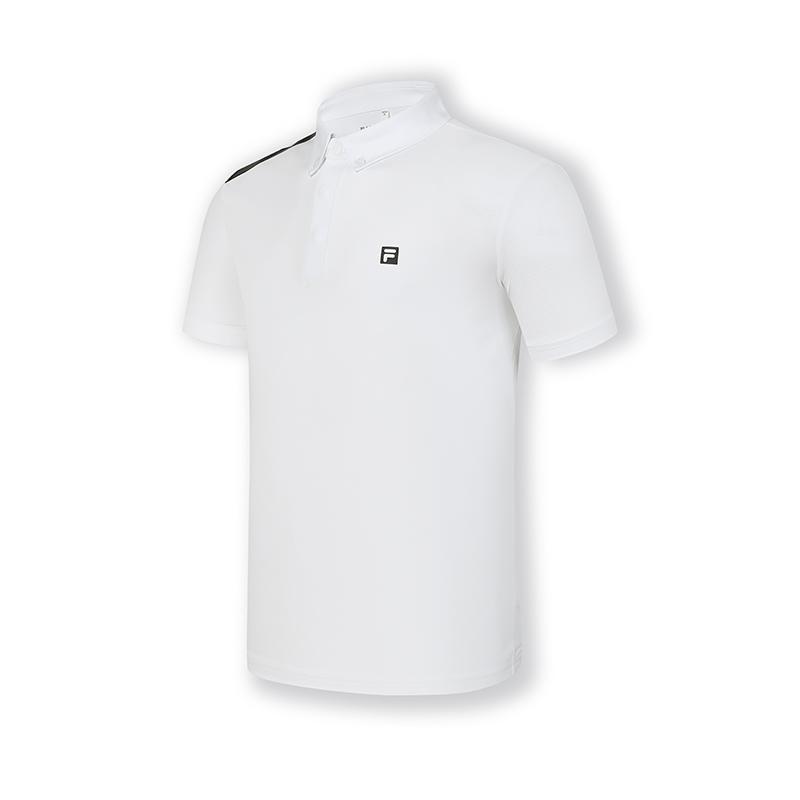 FILA Polo Shirts Men's White Polo Collar Moderate Straight Fit A11M425145FWT