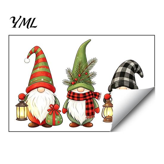 Christmas Wall Decals Gnome Stickers, Removable PVC Waterproof Decals, Self-Adhesive Goblin Easy Peel Art And Stick Decor for Holiday Home Living Room